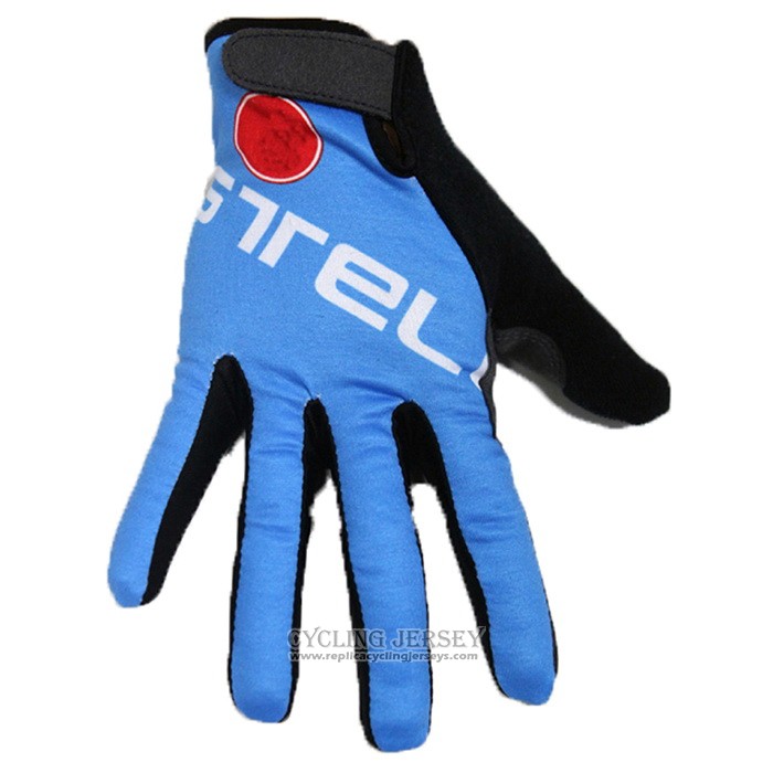 2020 Castelli Full Finger Gloves Cycling Blue Black (4)